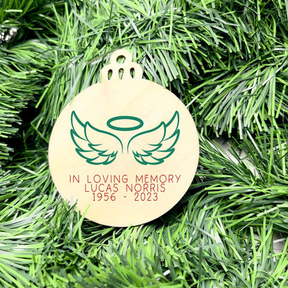 Personalised memorial bauble, loving memory christmas ornament, christmas bauble, personalised ornament, family ornament, passed away bauble