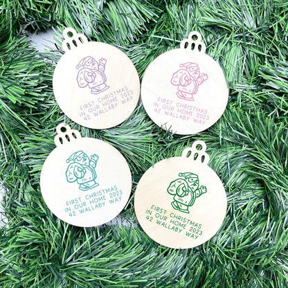 Personalised first Christmas in new home bauble, Housewarming Ornament, Cozy Home Decoration, new home bauble, holiday decor, christmas tree