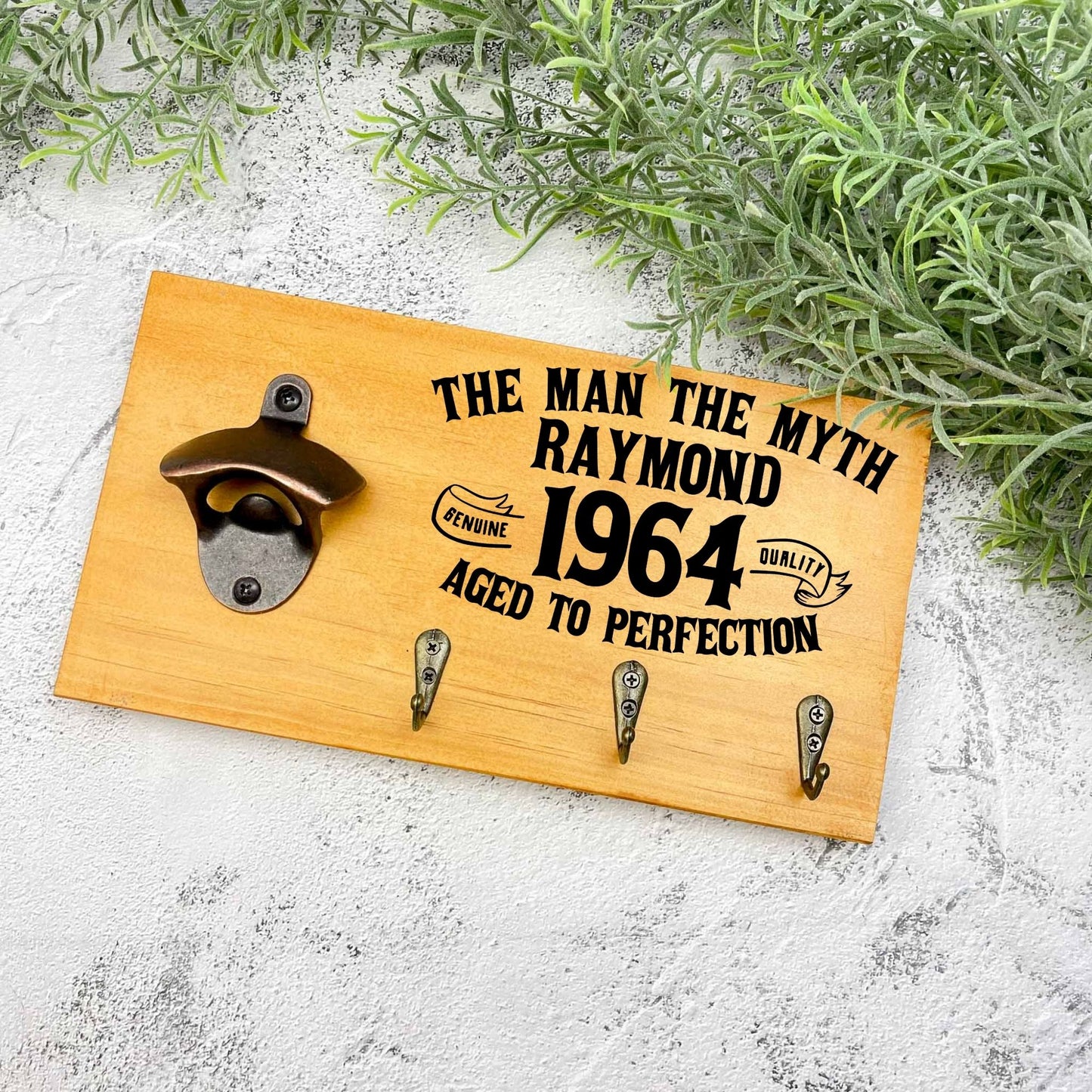 Personalised 60th Birthday beer sign, 1963 beer sign gift, 1964 birthday, 60th celebration, bottle opener sign