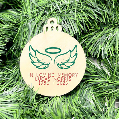 Personalised memorial bauble, loving memory christmas ornament, christmas bauble, personalised ornament, family ornament, passed away bauble