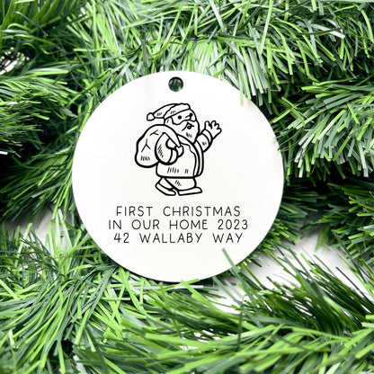 Personalised first Christmas in new home bauble, Housewarming Ornament, Cozy Home Decoration, new home bauble, holiday decor, christmas tree