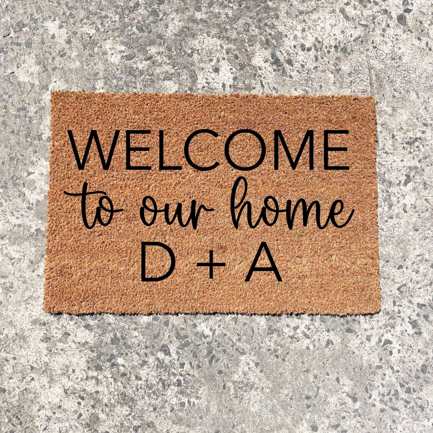 Custom Welcome to Our Home doormat, unique doormat, custom doormat, personalised doormat