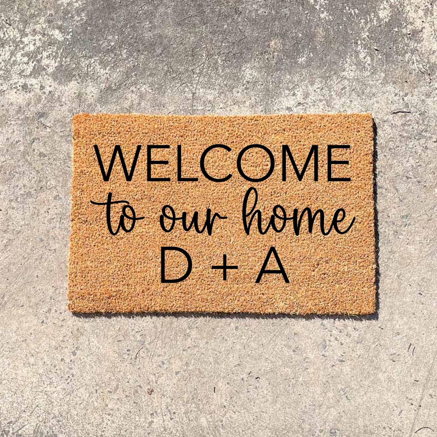 Custom Welcome to Our Home doormat, unique doormat, custom doormat, personalised doormat