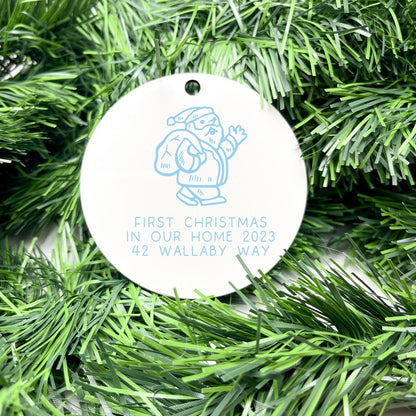 Personalised first Christmas in new home bauble, Housewarming Ornament, Cozy Home Decoration, new home bauble, holiday decor, christmas tree