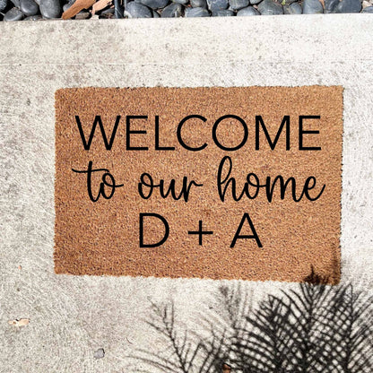 Custom Welcome to Our Home doormat, unique doormat, custom doormat, personalised doormat