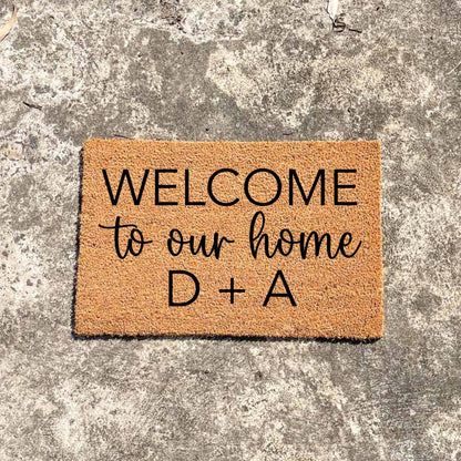 Custom Welcome to Our Home doormat, unique doormat, custom doormat, personalised doormat