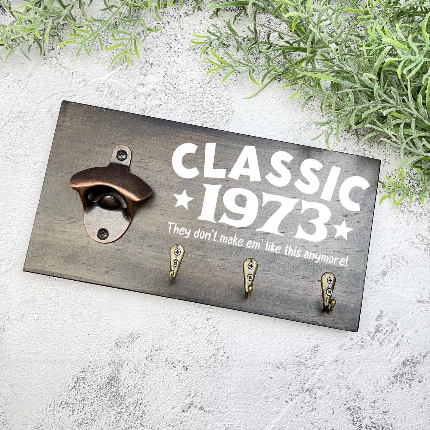 Classic 50th Birthday beer sign, 1973 beer sign gift, 1974 birthday, 50th celebration, bottle opener sign