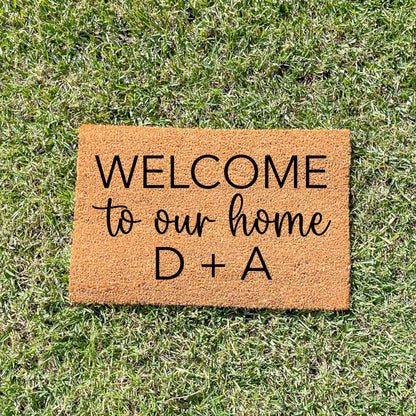 Custom Welcome to Our Home doormat, unique doormat, custom doormat, personalised doormat