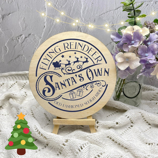 Flying Reindeer Santa's Own Sign, Seasonal Decor, Holidays decor, Christmas Decor, festive decorations c19