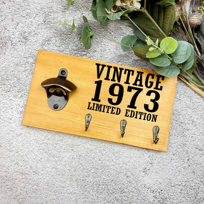 Vintage 50th Birthday beer sign, 1973 beer sign gift, 1974 birthday, 50th celebration, bottle opener sign