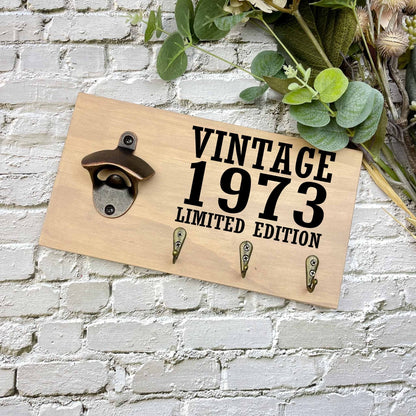 Vintage 50th Birthday beer sign, 1973 beer sign gift, 1974 birthday, 50th celebration, bottle opener sign