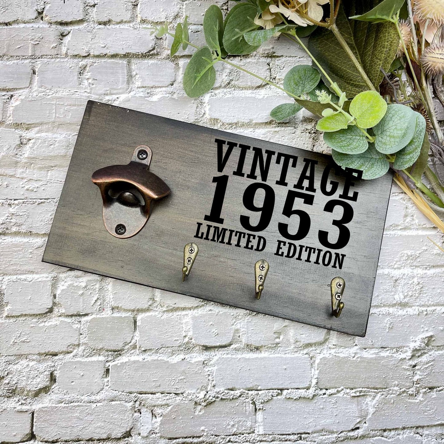 Vintage 70th Birthday beer sign, 1953 beer sign gift, 1954 birthday, 70th celebration, bottle opener sign