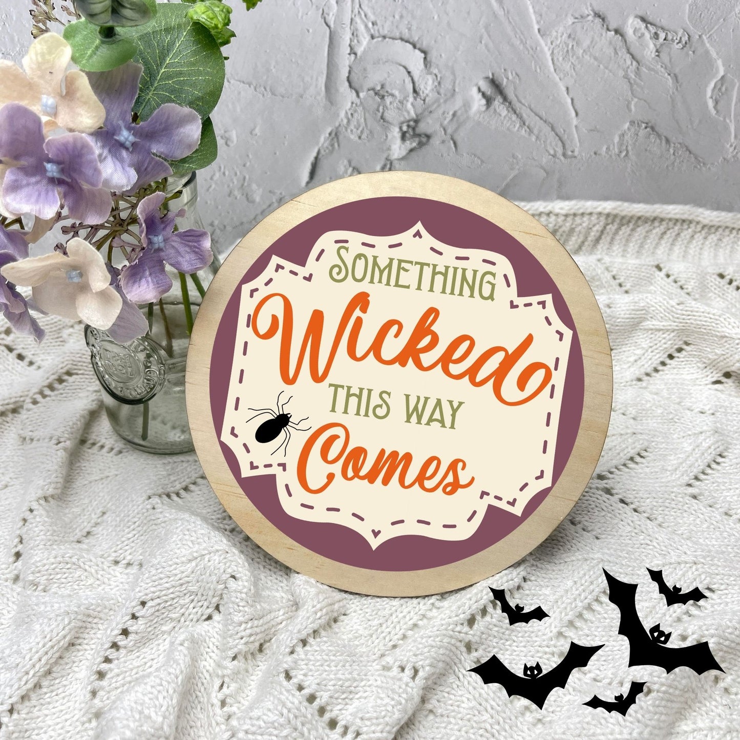 Something Wicked this way comes sign, Halloween Decor, Spooky Vibes, hocus pocus sign, trick or treat decor, haunted house h45