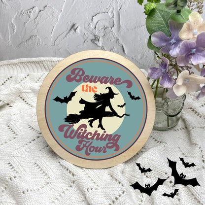 The witching hour sign, Halloween Decor, Spooky Vibes, hocus pocus sign, trick or treat decor, haunted house h21