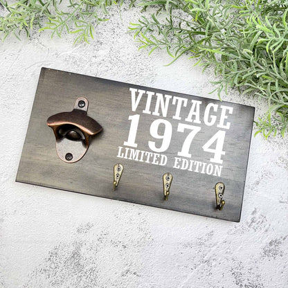 Vintage 50th Birthday beer sign, 1973 beer sign gift, 1974 birthday, 50th celebration, bottle opener sign