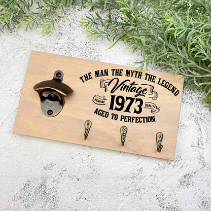 Man the myth the legend 50th Birthday beer sign, 1973 beer sign gift, 1974 birthday, 50th celebration, bottle opener sign