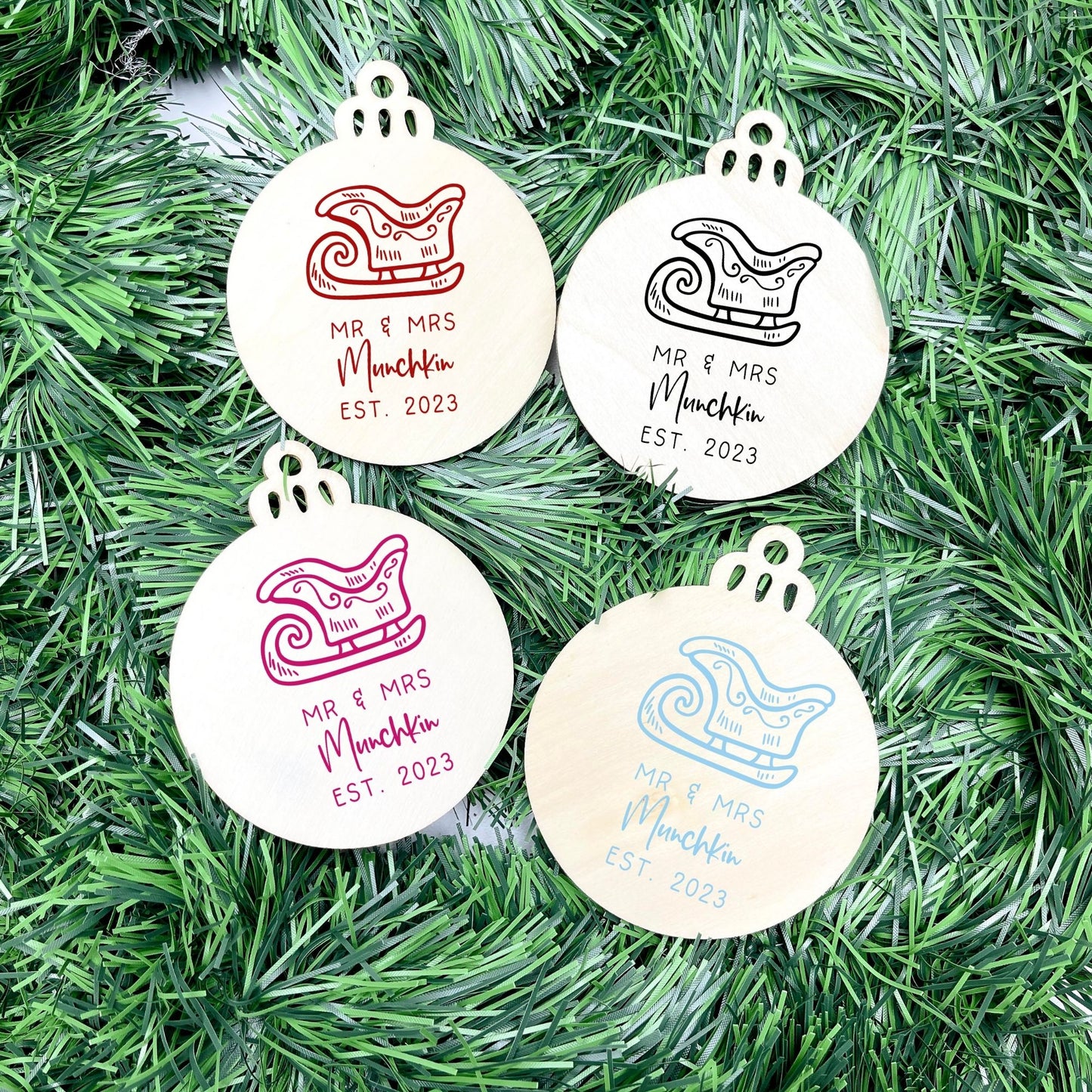 Personalised Newlywed Bauble, Mr. & Mrs. Christmas Ornament, First Christmas as Spouses Bauble, First Married Christmas Ornament