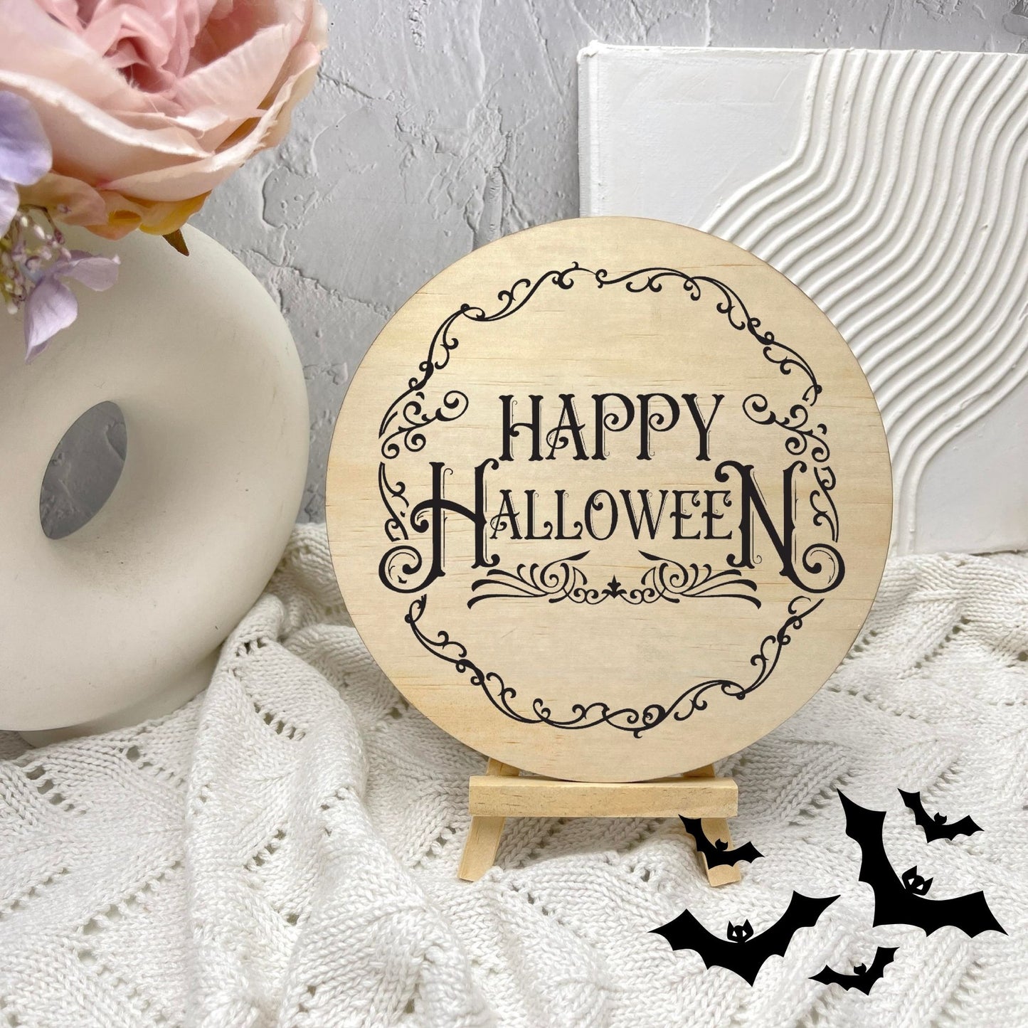 Happy Halloween sign, Halloween Decor, Spooky Vibes, hocus pocus sign, trick or treat decor, haunted house h22