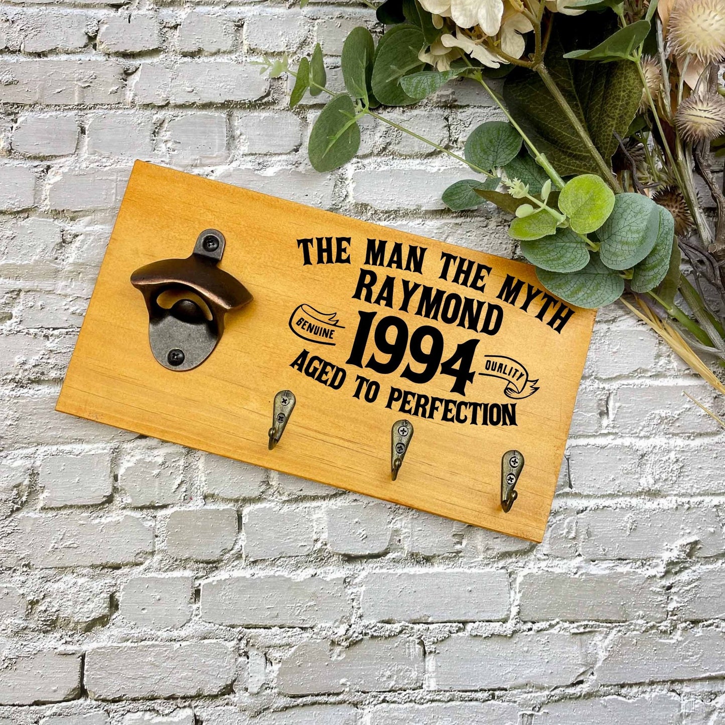 Personalised 30th Birthday beer sign, 1993 beer sign gift, 1994 birthday, 30th celebration, bottle opener sign