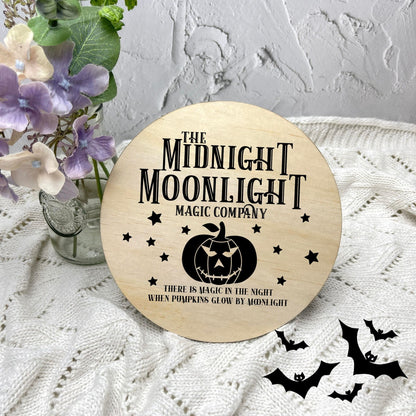 The midnight Moonlight sign, Halloween Decor, Spooky Vibes, hocus pocus sign, trick or treat decor, haunted house h48