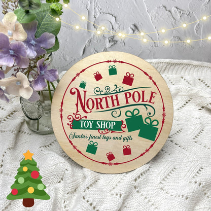 North Pole Toy Shop Sign, Seasonal Decor, Holidays decor, Christmas Decor, festive decorations c23