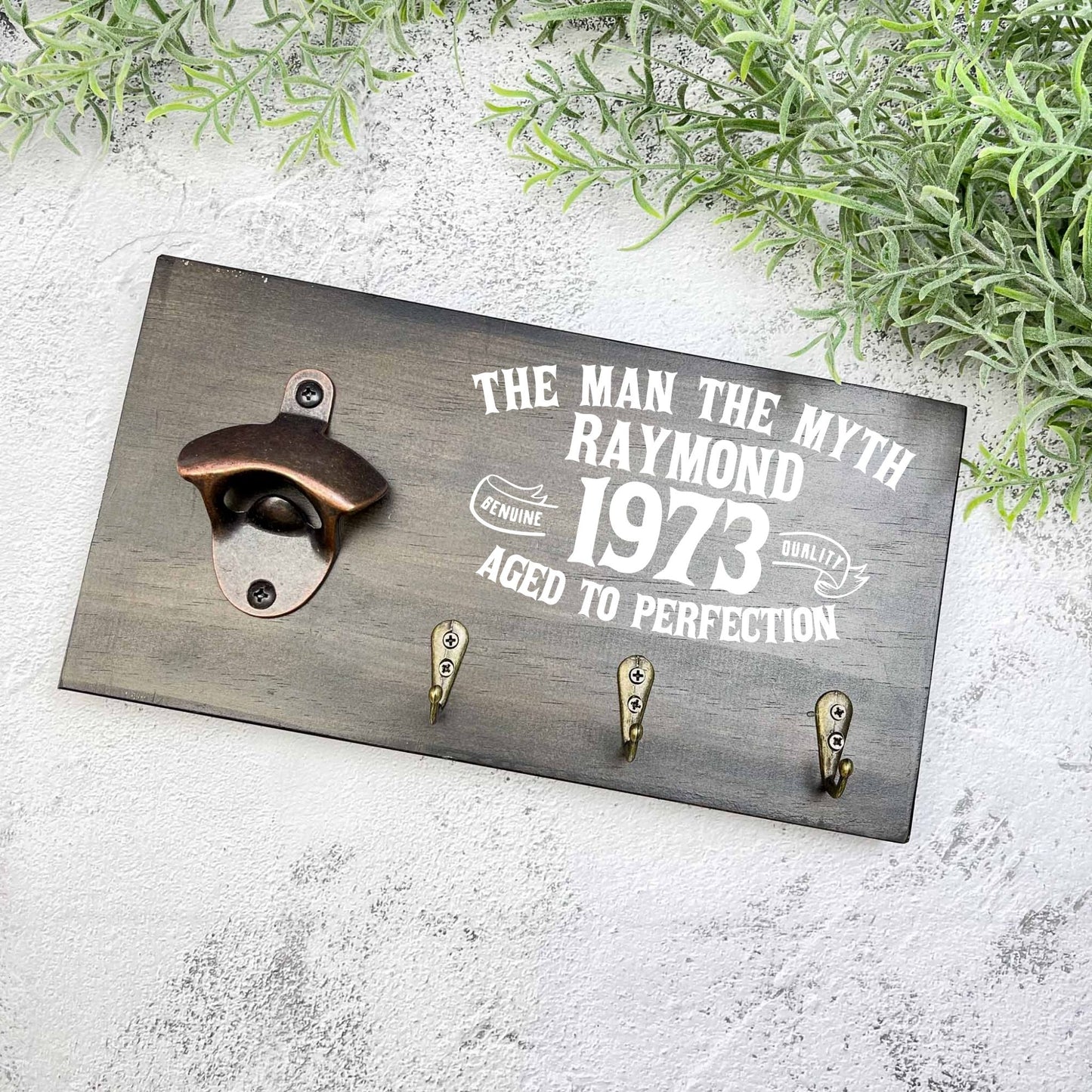 Personalised 50th Birthday beer sign, 1973 beer sign gift, 1974 birthday, 50th celebration, bottle opener sign