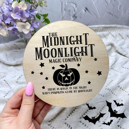 The midnight Moonlight sign, Halloween Decor, Spooky Vibes, hocus pocus sign, trick or treat decor, haunted house h48