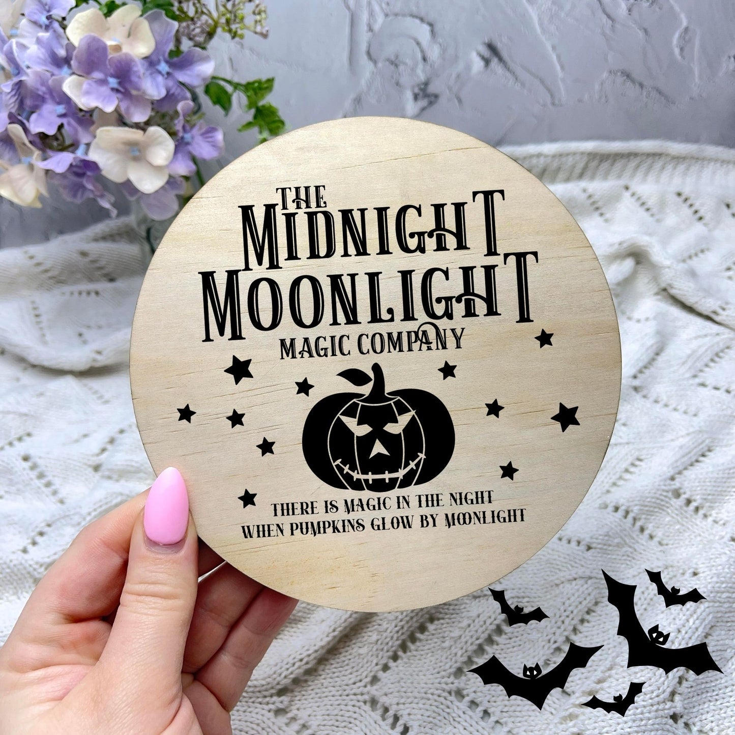 The midnight Moonlight sign, Halloween Decor, Spooky Vibes, hocus pocus sign, trick or treat decor, haunted house h48