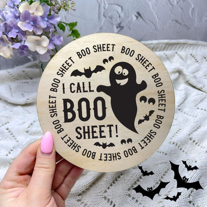 I call boo sheet sign, Halloween Decor, Spooky Vibes, hocus pocus sign, trick or treat decor, haunted house h23