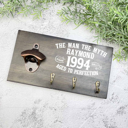 Personalised 30th Birthday beer sign, 1993 beer sign gift, 1994 birthday, 30th celebration, bottle opener sign