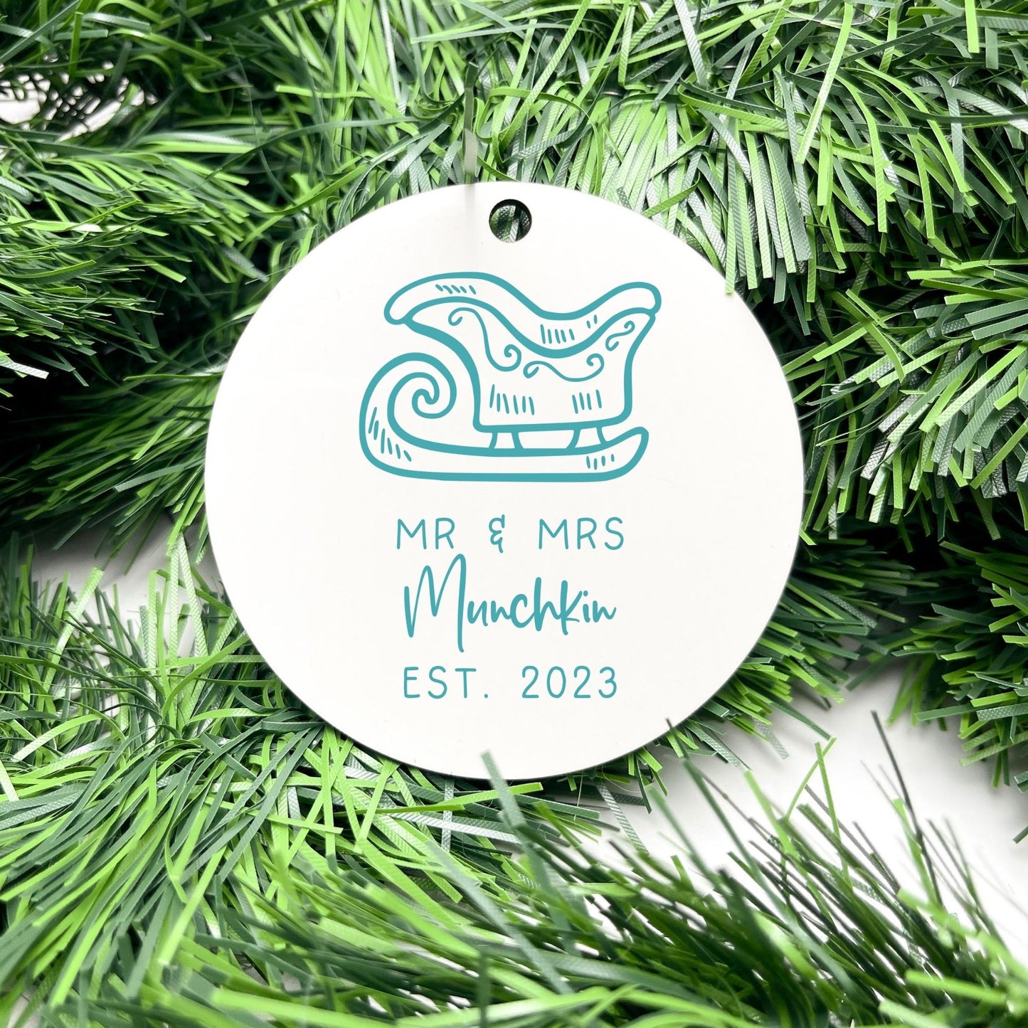 Personalised Newlywed Bauble, Mr. & Mrs. Christmas Ornament, First Christmas as Spouses Bauble, First Married Christmas Ornament