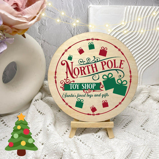 North Pole Toy Shop Sign, Seasonal Decor, Holidays decor, Christmas Decor, festive decorations c23