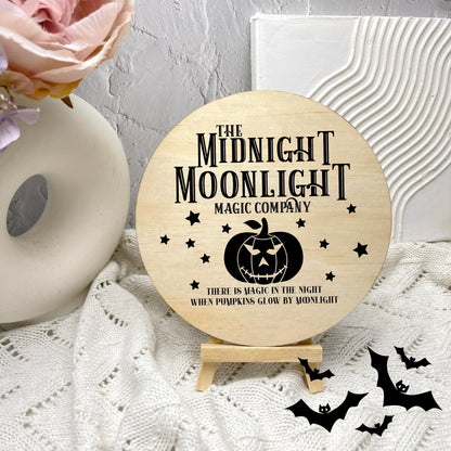 The midnight Moonlight sign, Halloween Decor, Spooky Vibes, hocus pocus sign, trick or treat decor, haunted house h48