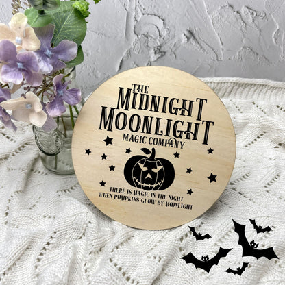 The midnight Moonlight sign, Halloween Decor, Spooky Vibes, hocus pocus sign, trick or treat decor, haunted house h48