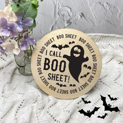 I call boo sheet sign, Halloween Decor, Spooky Vibes, hocus pocus sign, trick or treat decor, haunted house h23