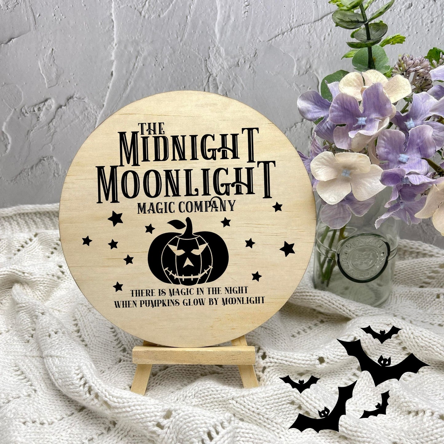 The midnight Moonlight sign, Halloween Decor, Spooky Vibes, hocus pocus sign, trick or treat decor, haunted house h48