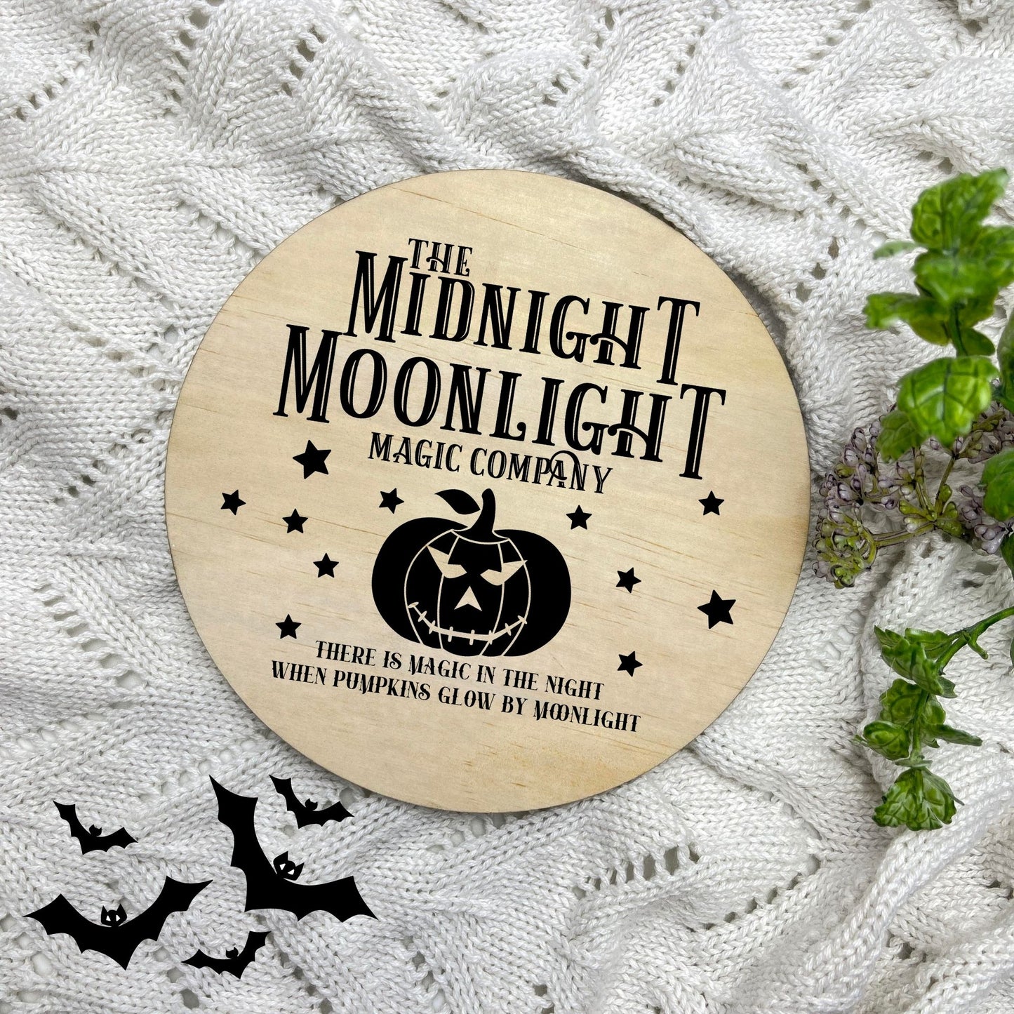 The midnight Moonlight sign, Halloween Decor, Spooky Vibes, hocus pocus sign, trick or treat decor, haunted house h48