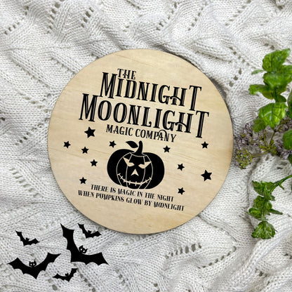 The midnight Moonlight sign, Halloween Decor, Spooky Vibes, hocus pocus sign, trick or treat decor, haunted house h48