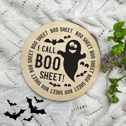 I call boo sheet sign, Halloween Decor, Spooky Vibes, hocus pocus sign, trick or treat decor, haunted house h23