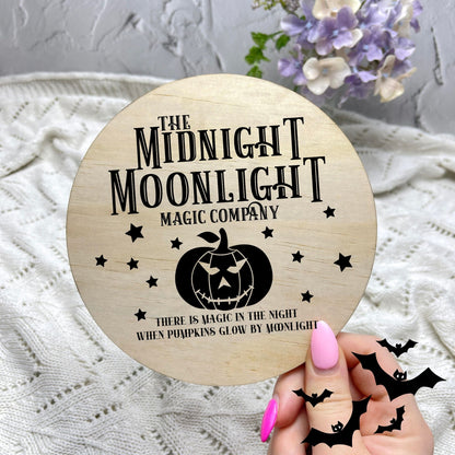 The midnight Moonlight sign, Halloween Decor, Spooky Vibes, hocus pocus sign, trick or treat decor, haunted house h48