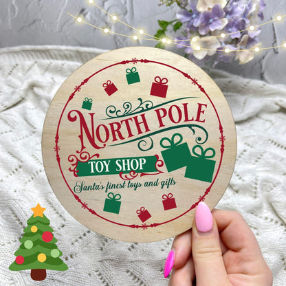 North Pole Toy Shop Sign, Seasonal Decor, Holidays decor, Christmas Decor, festive decorations c23