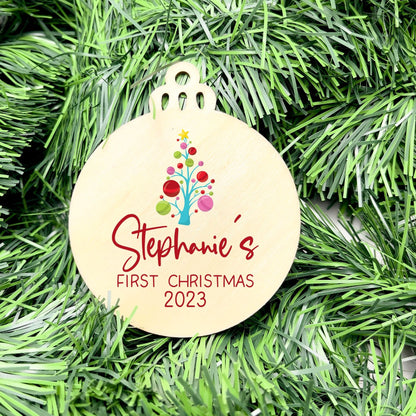 Personalised First Christmas bauble, Baby Keepsake, baby bauble, Custom Ornament, First Holiday ornament, baby first christmas ornament