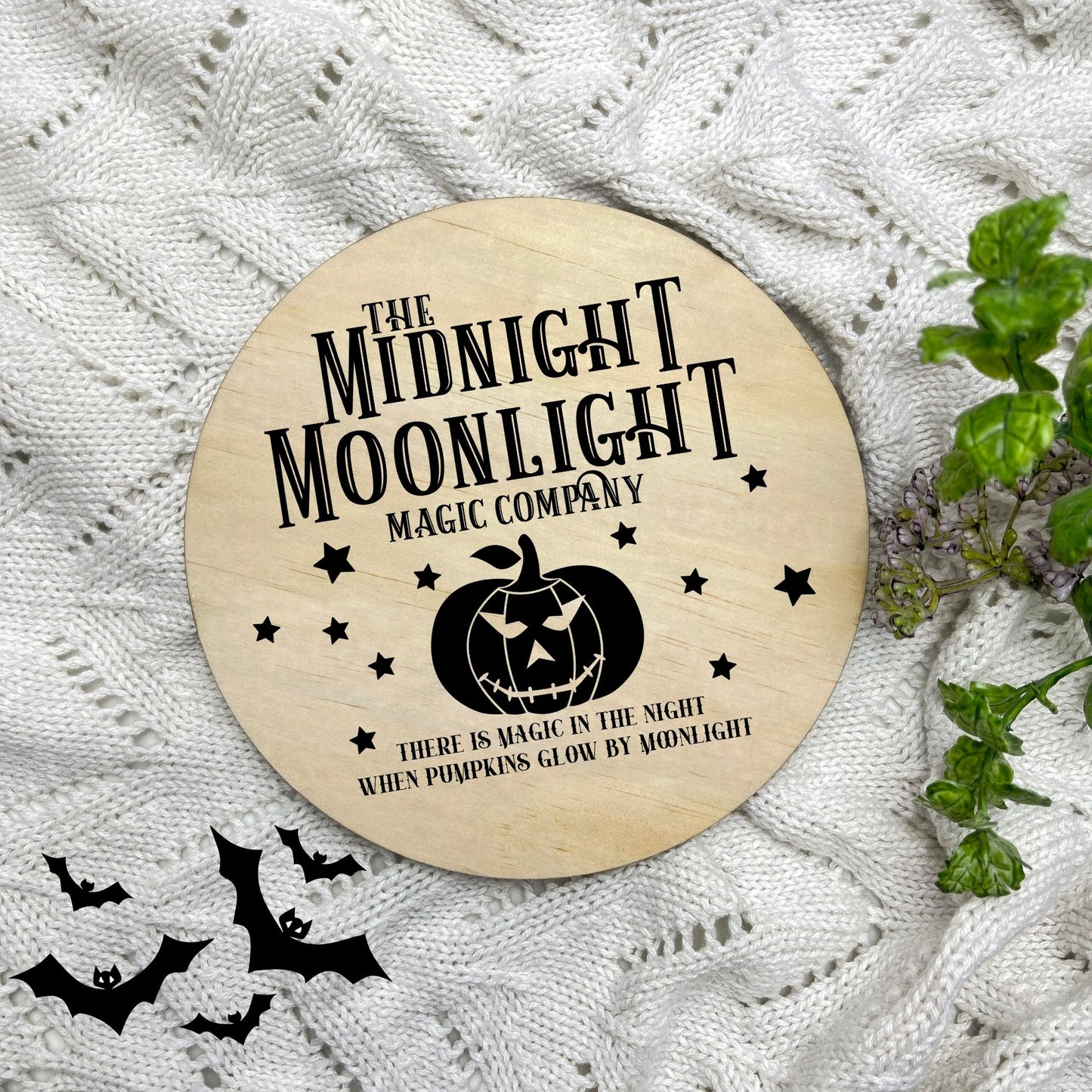 The midnight Moonlight sign, Halloween Decor, Spooky Vibes, hocus pocus sign, trick or treat decor, haunted house h48