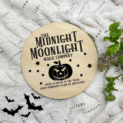 The midnight Moonlight sign, Halloween Decor, Spooky Vibes, hocus pocus sign, trick or treat decor, haunted house h48