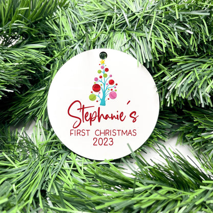 Personalised First Christmas bauble, Baby Keepsake, baby bauble, Custom Ornament, First Holiday ornament, baby first christmas ornament