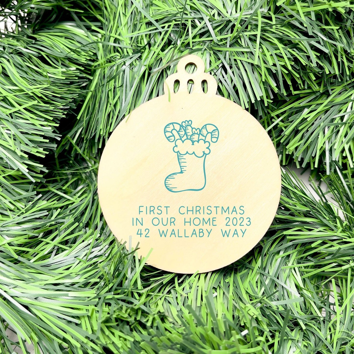 Personalised first Christmas in new home bauble, Housewarming Ornament, Cozy Home Decoration, new home bauble, holiday decor, christmas tree