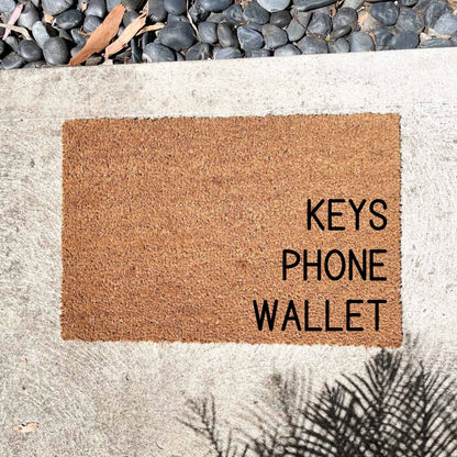 Keys phone wallet doormat, sassy doormat, custom doormat, personalised doormat