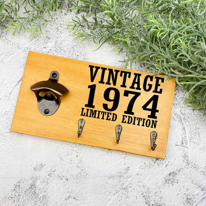 Vintage 50th Birthday beer sign, 1973 beer sign gift, 1974 birthday, 50th celebration, bottle opener sign