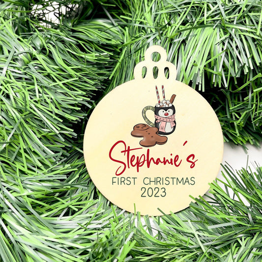 Personalised First Christmas bauble, Baby Keepsake, baby bauble, Custom Ornament, First Holiday ornament, baby first christmas ornament