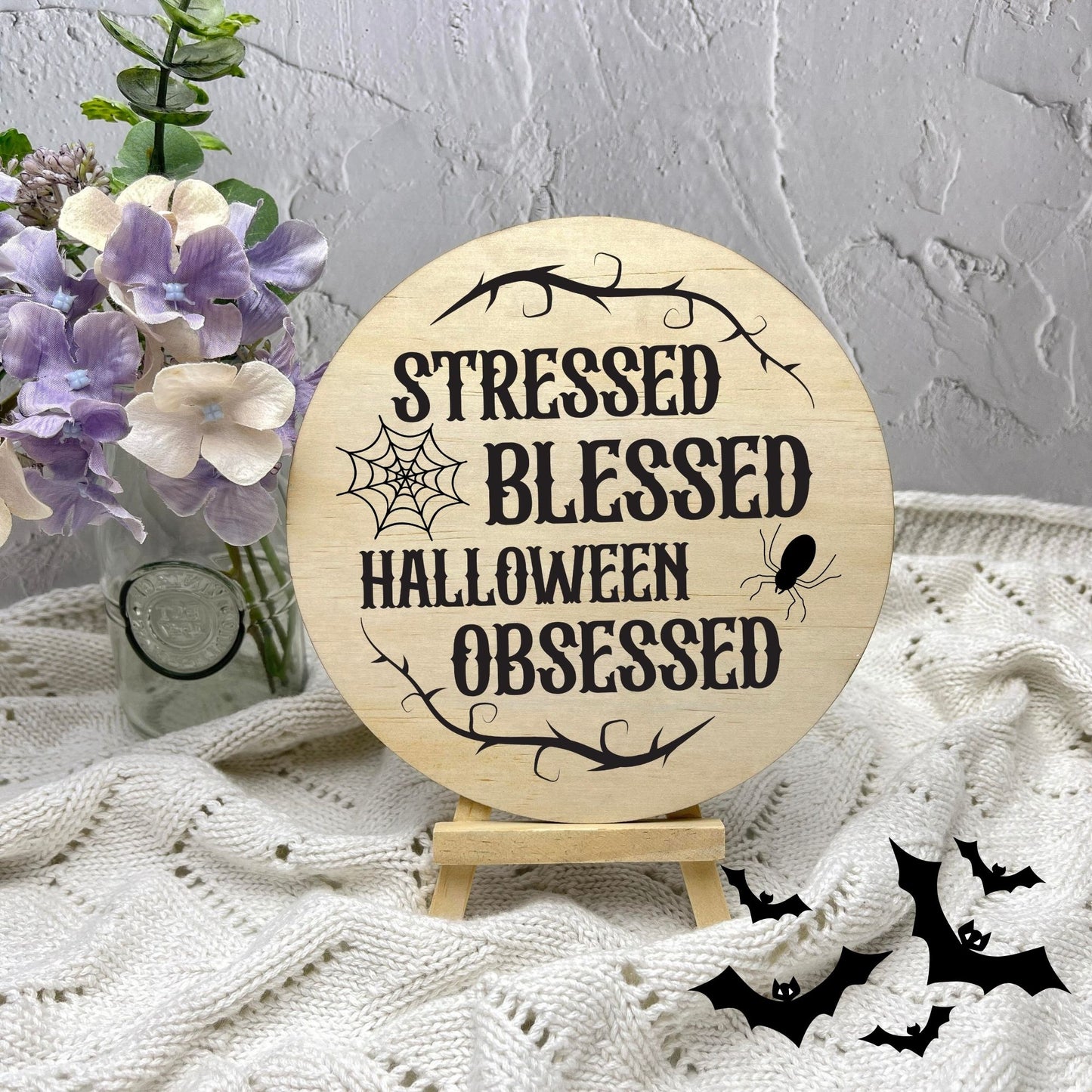 Halloween Obsessed sign, Halloween Decor, Spooky Vibes, hocus pocus sign, trick or treat decor, haunted house h50